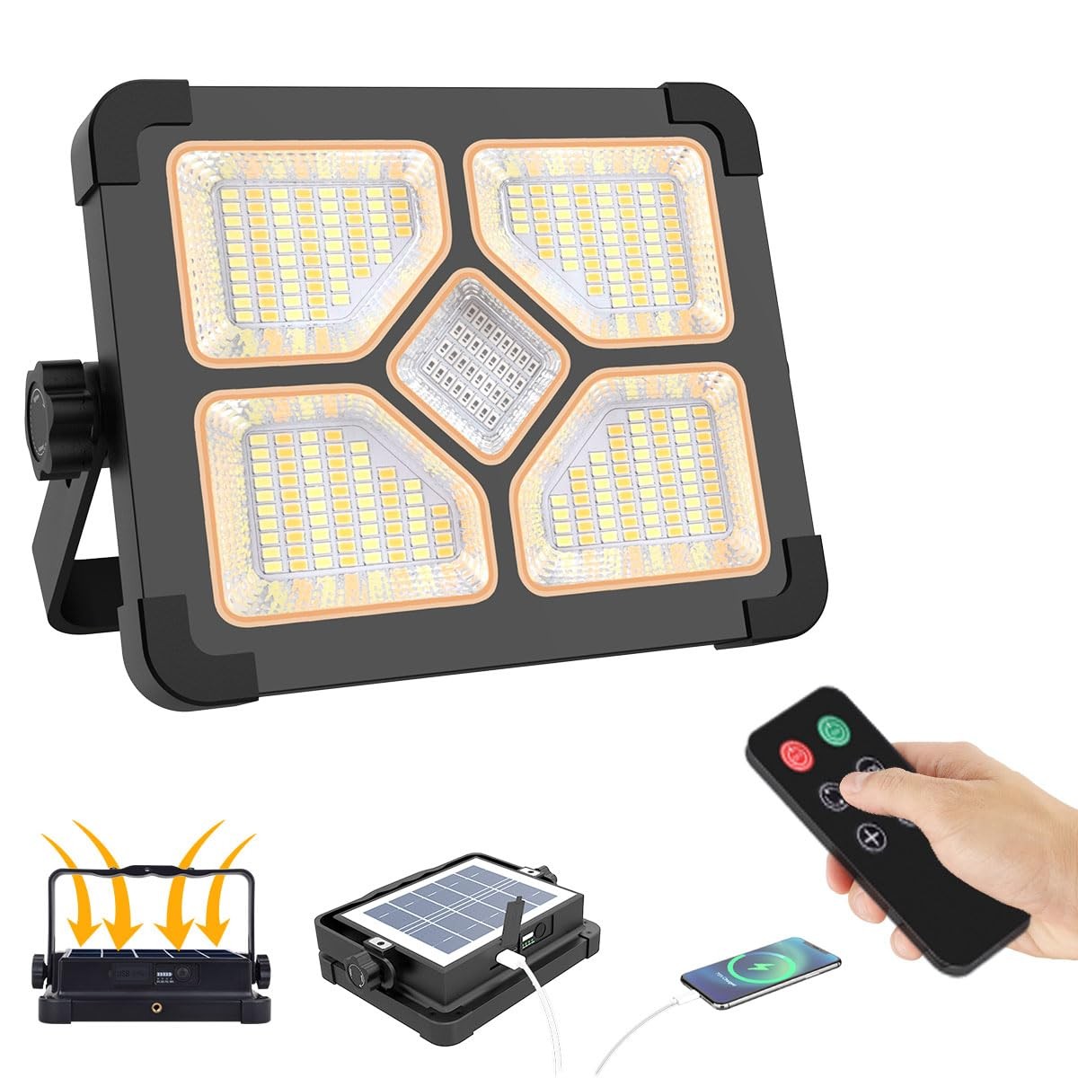 ERAY Faro LED Ricaricabile 150W: Faretto Cantiere 15000mAh con Telecomando