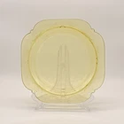 Vtg  Federal Glass Madrid Amber Depression Glass Square Plate 10 1/4”