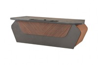 BüRotisch Braun Grau Zweifarbig Modern Design Rechteckig Schreibtisch