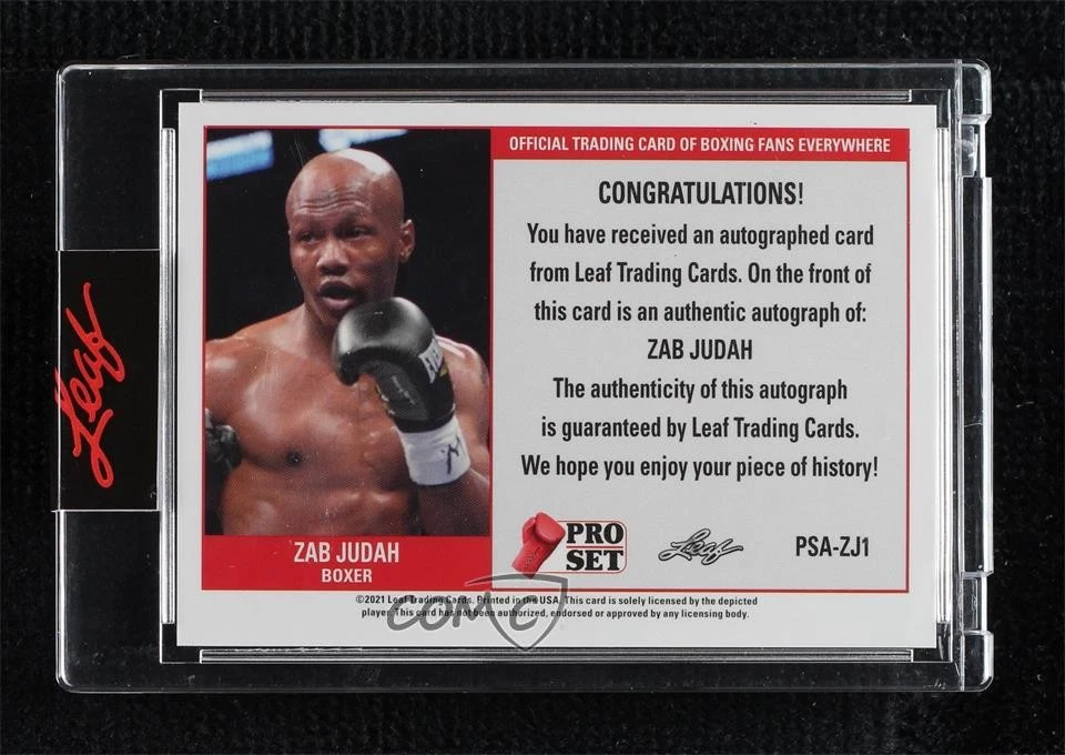 2021 Leaf Pro Set Sports Online Exclusive Base Auto Silver /2 Zab Judah #PSA-ZJ1 - Image 2 of 3