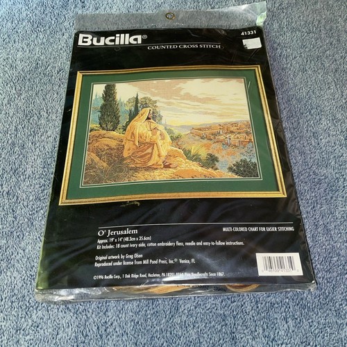 Bucilla O' Jerusalem 41331 Jesus gezählt Kreuzstich Set 19 x 14 Greg Olsen NEU
