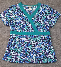 Greys Anatomy Scrub Women's Size M Colorful Medical V Neck Pockets Top