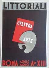 CARTOLINA LITTORIALI CULTURA E ARTE ROMA FUTURISMO MILITARE REGNO 1935 M3