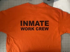 shirt INMATE WORK CREW prison felon county state costume NEW custom made 2 order