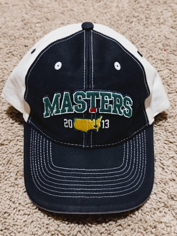 The Masters 2013 PGA Golf Tour Logo Navy blue & White Baseball Hat Cap ahead usa