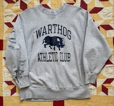 Vintage 90s Champion Reverse Weave Sweatshirt Athletic Club Paint Splatter AS IS