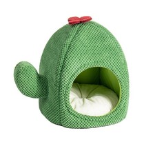 Cute Cat Bed for Indoor Cats, Cactus Cat Bed Tent Cave with Removable  Washa...