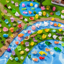 120pcs Mini Resin Animals 120 Styles Variety Tiny Animals Figures Miniature L...