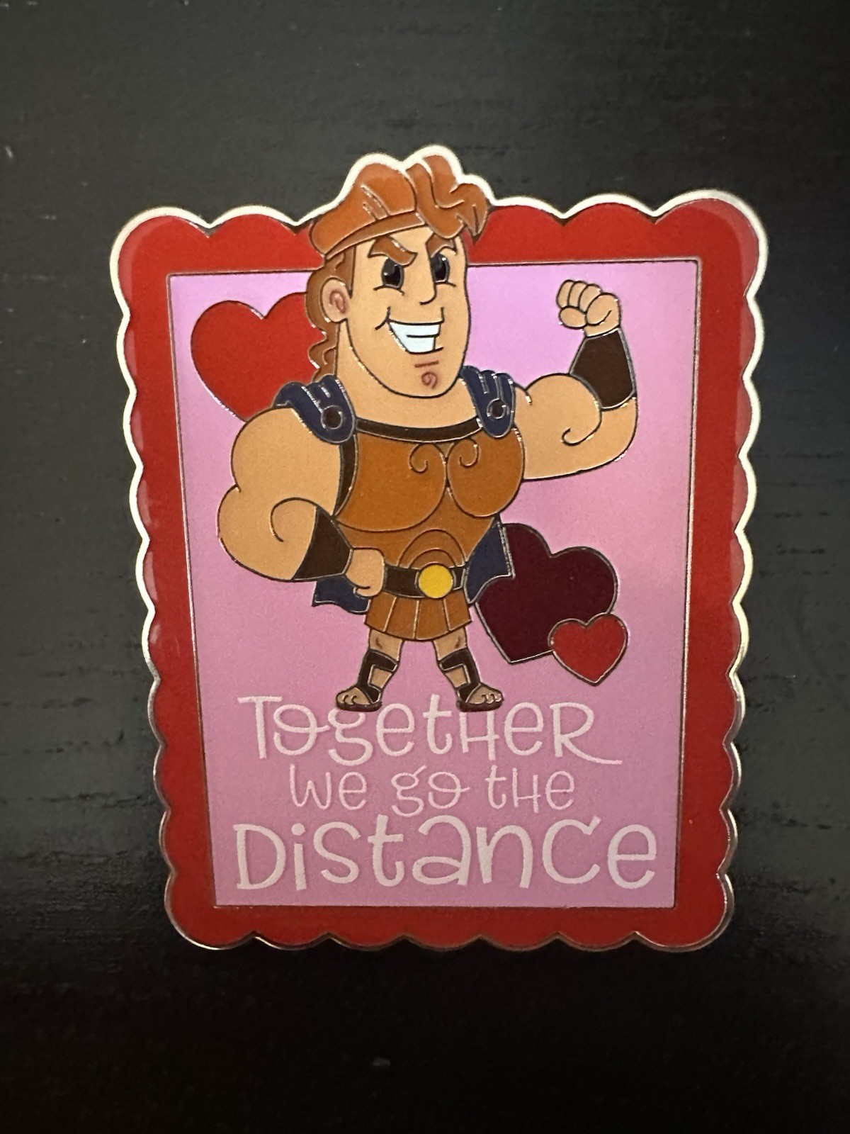 Disney Valentine’s Day Pin 2026 Mystery Box Pin Hercules Go the Distance Card
