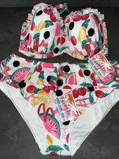 Ladies Life  s A Picnic Floozie Frost French Bikini Size 12 Bottoms 36DD Top New