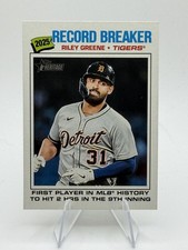 2026 Topps Heritage Baseball Riley Greene Record Breaker #234 Detroit Tigers