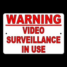 Warning Video Surveillance In Use Metal Sign cctv security watched S010