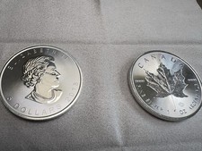 1 Oz .9999 Fine BU Silver Canadian Maple Leaf 5 Uncirculated Coin