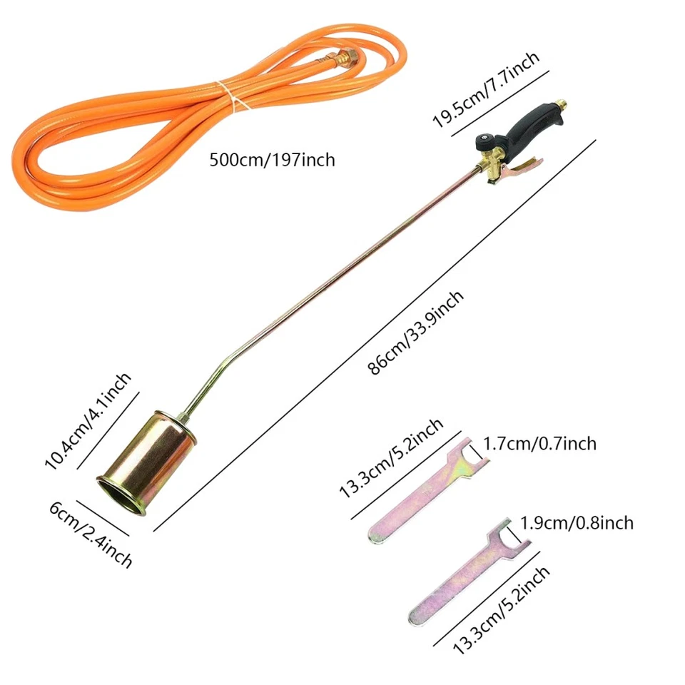 Regulierbar 120kW Unkrautbrenner Dachbrenner mit Gummischlauch für Gasflaschen - Bild 4 von 4