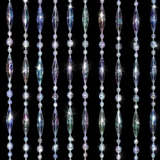 30 Strands Beaded Curtains Doorways Iridescent Crystal Door Beads Curtains Hi...