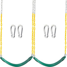 TURFEE 2 Pack Green Swing Seats Heavy Duty with 66" Chain, Swing Set Accessories