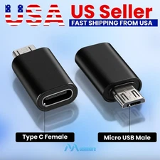 Black USB 3.1 Type C Female to Micro USB Male Adapter Converter Connector USB-C