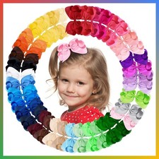 40Pcs 4.5" Hair Bows Clips Grosgrain Ribbon Bows Hair Alligator Clips Hair