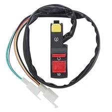 7/8" 22mm Handlebar Switch Start/Kill Button with Ignition Switch Replacement