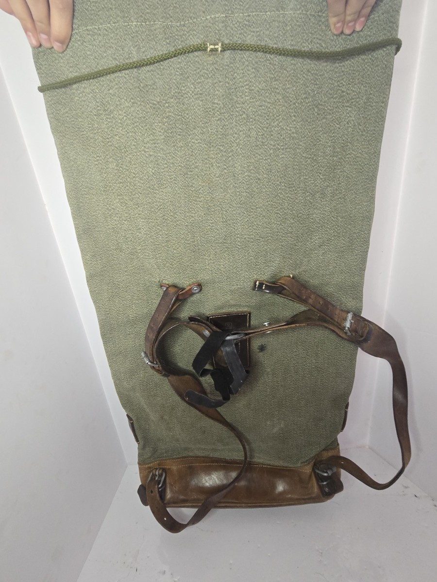Swiss Army Roll Top Backpack Vtg '63 Salt Pepper Canvas Leather Rolltop Rucksack | eBay Swiss Army Roll Top Backpack Vtg '63 Salt Pepper Canvas Leather Rolltop Rucksack | eBay