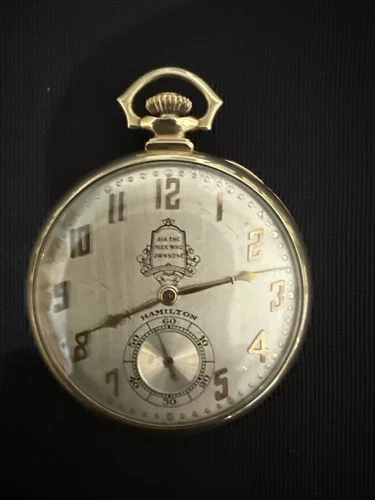 RARE 1929 PACKARD Motor Co 14K Solid Y Gold Hamilton Pocket Watch~Runs