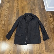 Giacca Aspesi Field taglia large nera full zip cappuccio rimovibile fodera rimovibile