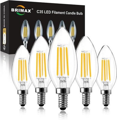 LED Dimmbare Kerzen Glühbirnen E14 4W 2700K Warmweiß 400 Lumen 5 Stück für
