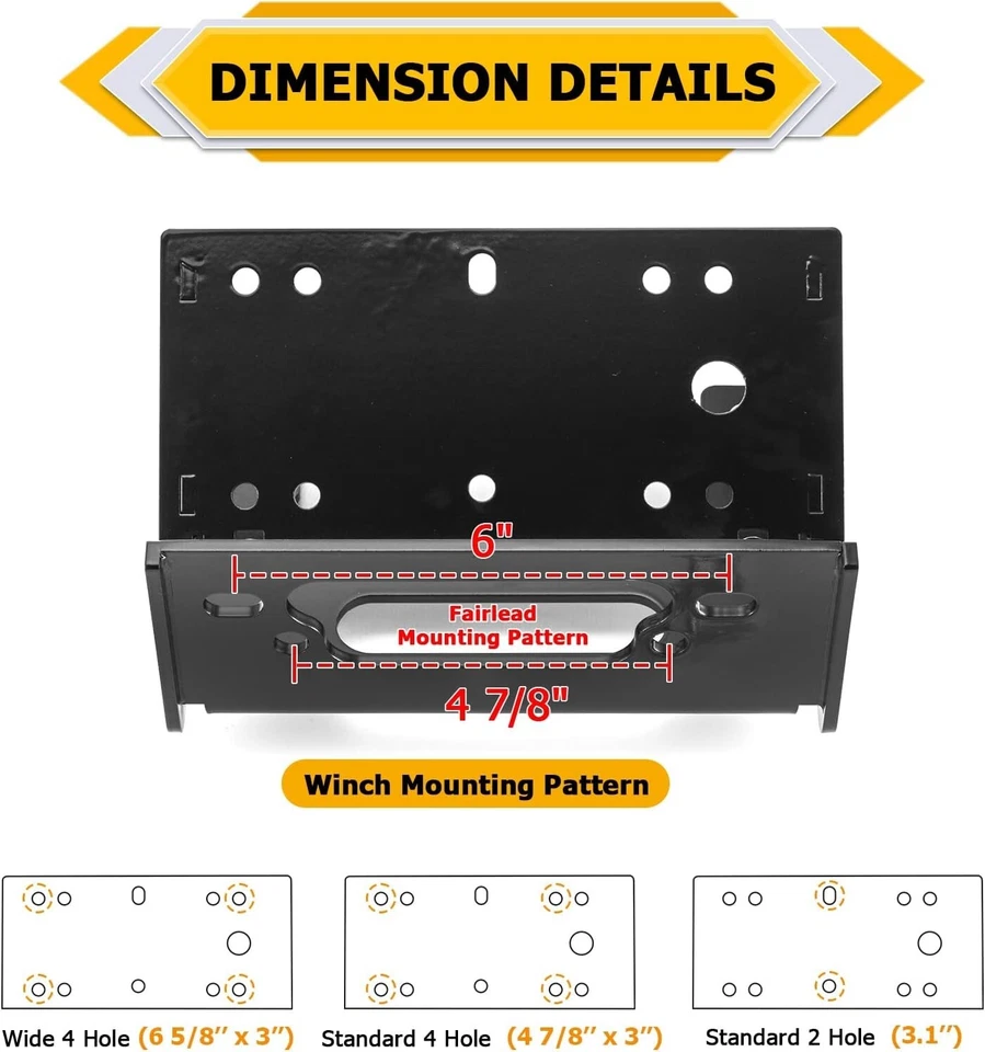 Placa de suporte de montagem para guincho WeiSen aço resistente compatível com Kawasaki Teryx - Imagem 4 de 4