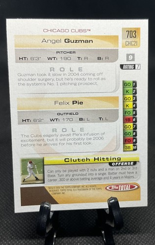 2005 Topps Total Silver #703 F.Pie/A.Guzman- Chicago Cubs - Picture 2 of 3