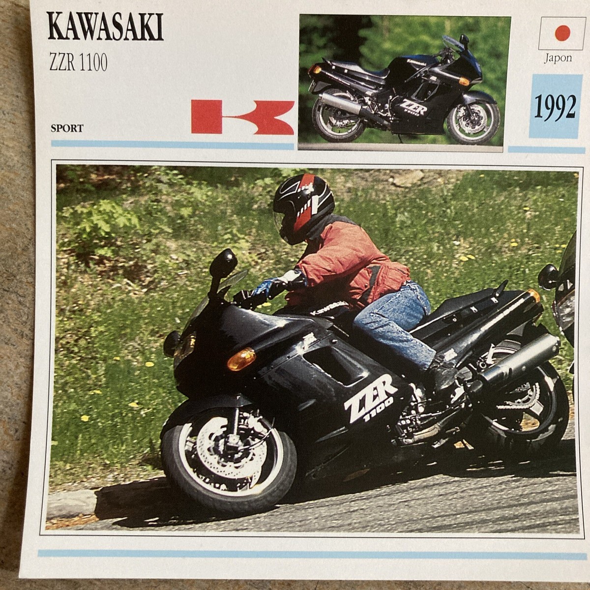 Kawasaki ZZR 1100 1992 Motorcycle Collection Map Atlas Japan | eBay