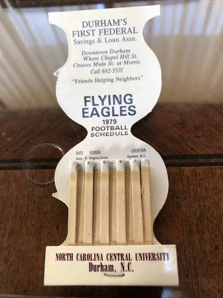 1979 North Carolina Central Flying Eagles Football Full Matchbook Schedule MINT - Image 3 of 3