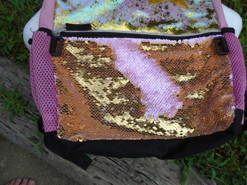 Ideal für Schulanfang Wende Pailletten EINHORN Rucksack mit passender Brotdose - Bild 3 von 6