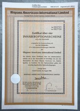 Hispano Americano * 10 certyfikatów : 4-pak opcjonariusz WKN 875473 * OS07