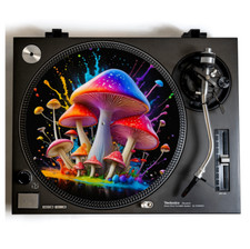 DJ TURNTABLE SLIPMAT for Vinyl Record Player 12" slip mat colorful mushrooms