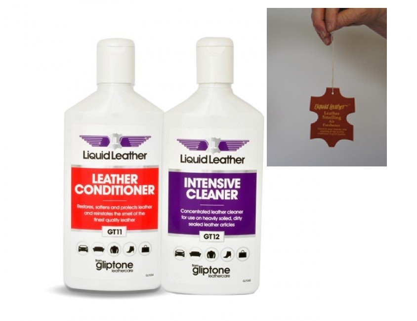 Gliptone Liquid Leather Air Freshener, Cleaner & Conditioner Set NEW