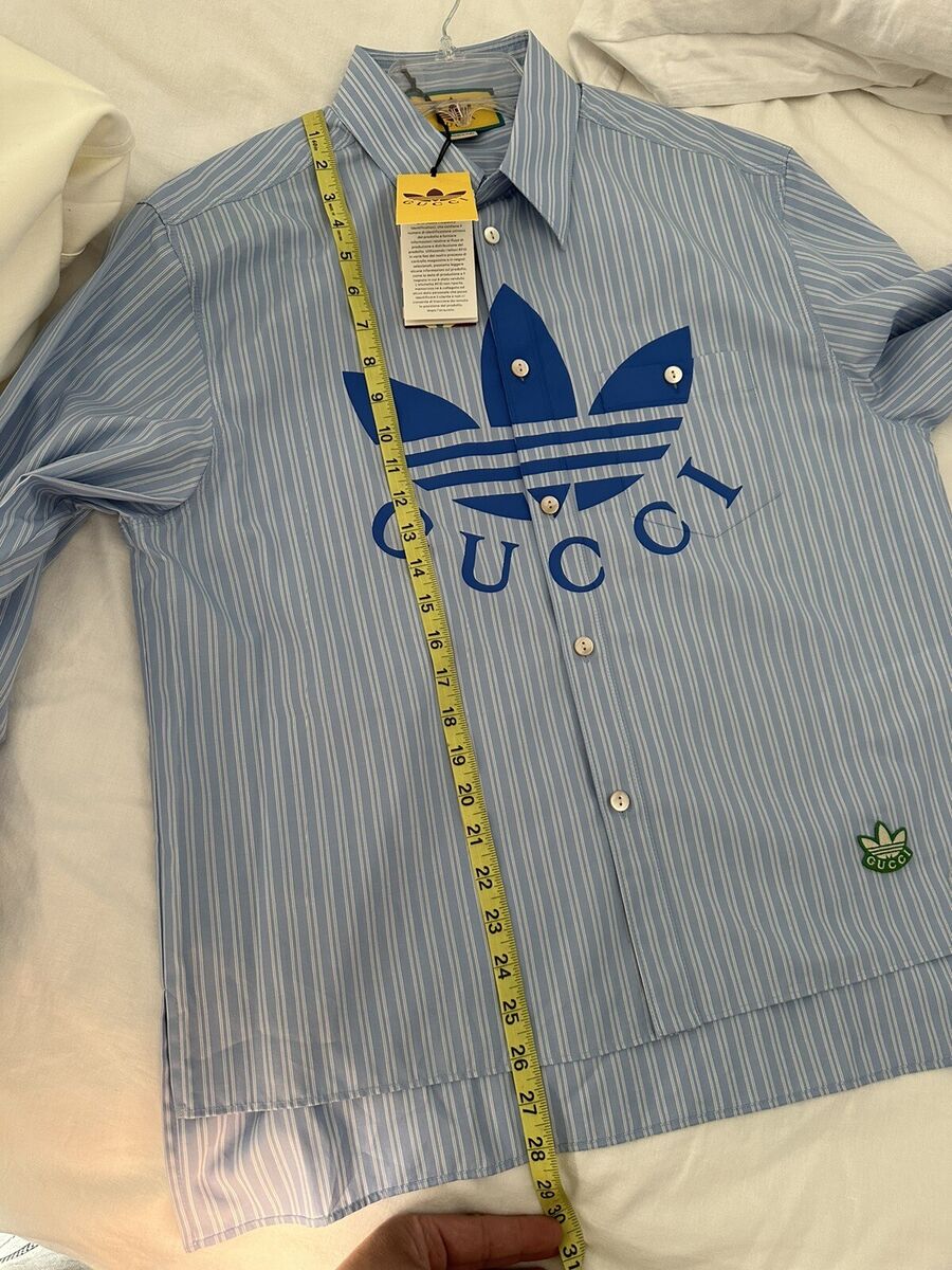 Gucci x Adidas stripe High-Low cotton shirt Sze 16+ Limited Gucci x Adidas stripe High-Low cotton shirt Sze 16+ Limited