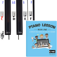 Piano and Keyboard Stickers and Complete Piano Music Lesson and Guide Book