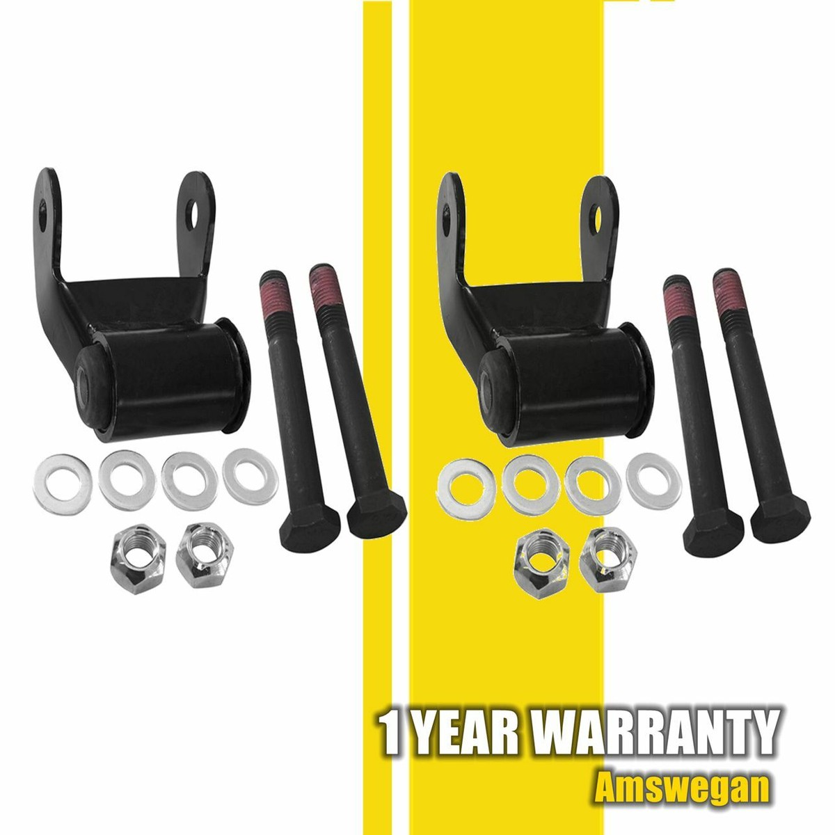 Rear Leaf Spring Shackle Repair Kit (Pair) – Fits 1973-1999 Chevy Blazer, C/K10-30, Suburban, GMC Jimmy & More – Includes Brackets, Bolts, Nuts
