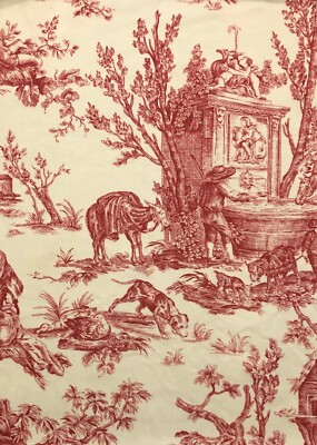 PIERRE FREY Satin Coutances Rouges Cotton Toile Remnant New 