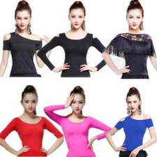 Latin Top Women Latin Dance Basic Top Dancewear Dancing Practice T-shirt Costume