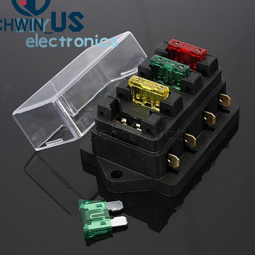 Car Boat 4Way Pin Circuit Standard ATO Blade Fuse Box Block Holder Plug 1-50V US - Picture 30 of 47