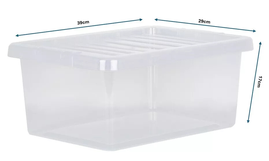 stackable and nestable clear Plastic Storage Boxes with Lids WHAM 4L ...