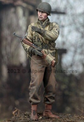 ALPINE MINIATURES 1:35 SET 35303 WWII US INFANTRY NCO (1 FIGURE-2 HEADS)