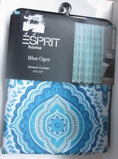 Esprit Home Bath Shower Curtain 100 polyester 72 x 72 Blue Ogee