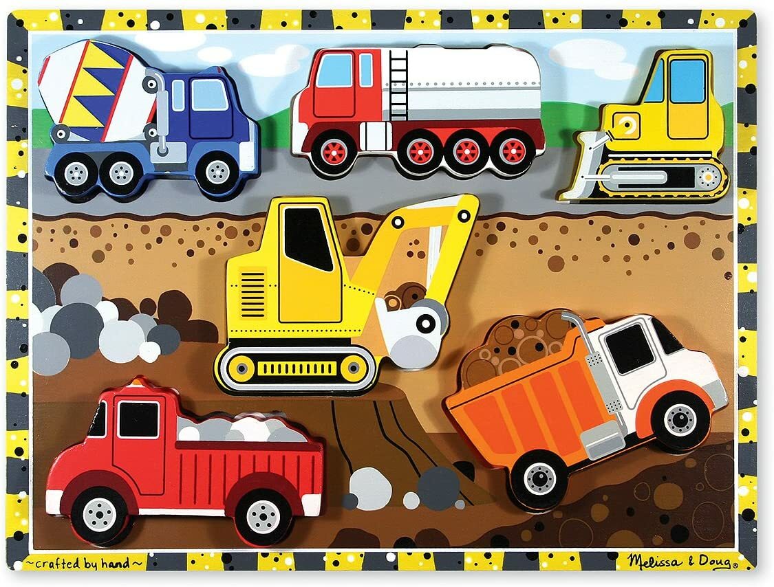 Melissa & Doug CHUNKY WOODEN PUZZLE/JIGSAW CONSTRUCTION Toy/Game