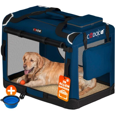 CADOCA Tiertransportbox M + Napf Hundetransportbox Transporttasche Transportbox