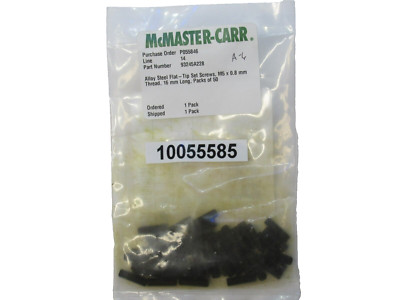 (NEW - Pack of 50) McMASTER-CARR 93245A228 Steel Flat Tip Screw M5 x 0.8mm