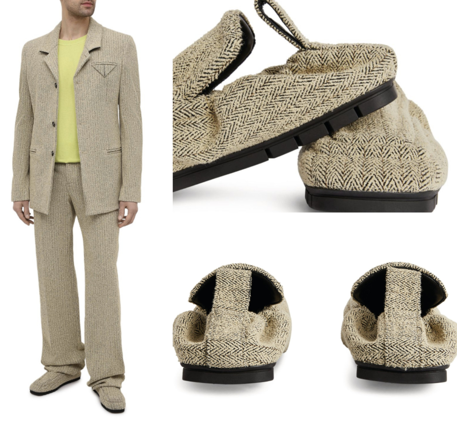 Bottega Veneta Herringbone Loafers Slides Mules Shoes Sneakers