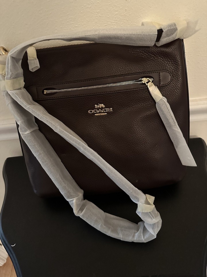Coach Mae File Crossbody Bag F34823 Pebble Leather Dark Brown. eBay
