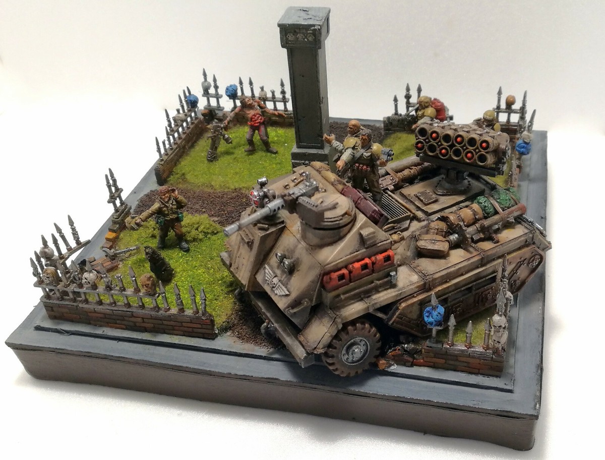 WARHAMMER 40K FORGE WORLD DIORAMA SCENERY ZOMBIE TANK TERRAIN